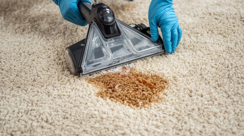 removing dog poop from a carpet