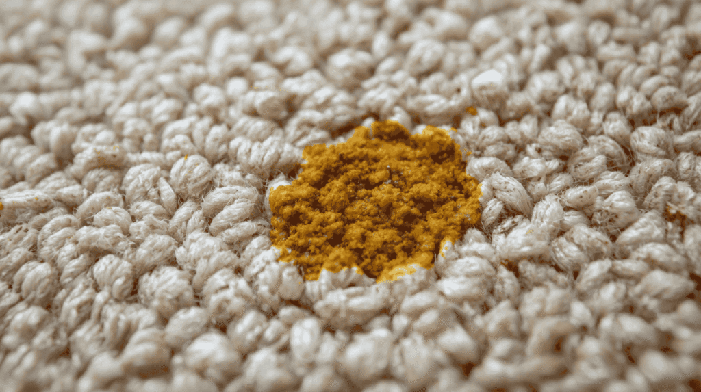 curry stain on a carpet